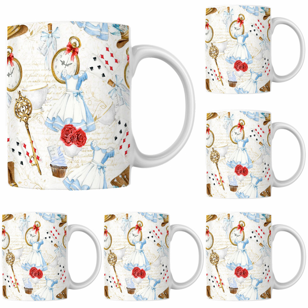 Kit Jogo De 4 Canecas alice país das maravilhas De Porcelana em Oferta na Shopee