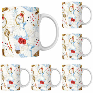 Kit Jogo De 4 Canecas alice país das maravilhas De Porcelana em Oferta na Shopee