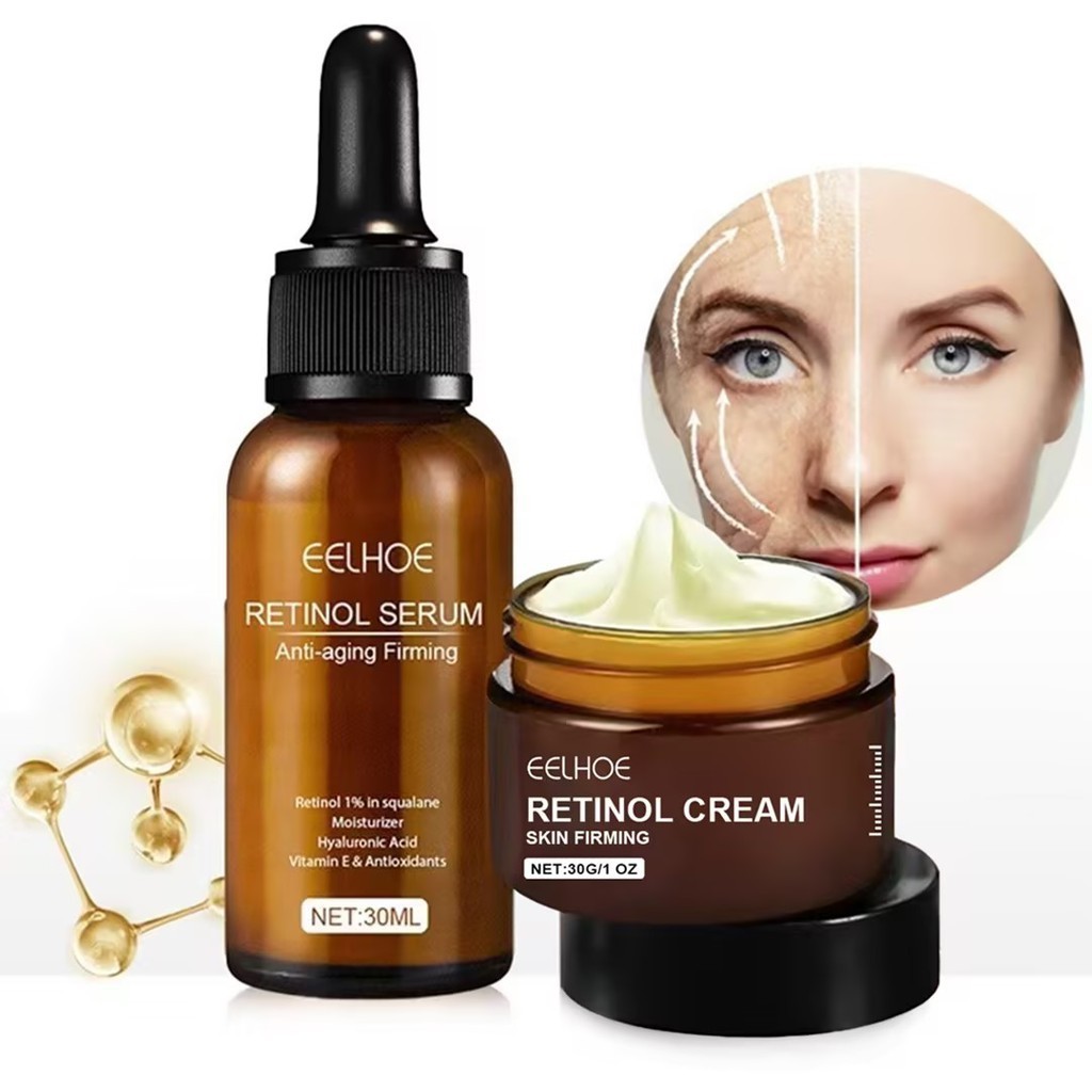 EELHOE Retinol Creme Facial Conjunto Removedor De Rugas Soro Antienvelhecimento Clareador ...