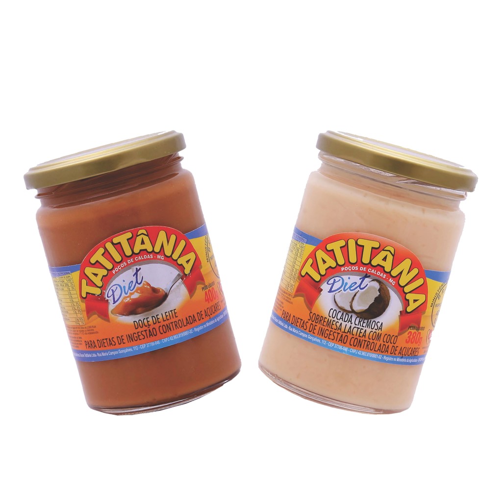 Combo Diet: Doce de Leite + Cocada Cremosa sem Açúcar 400g - Tatitânia