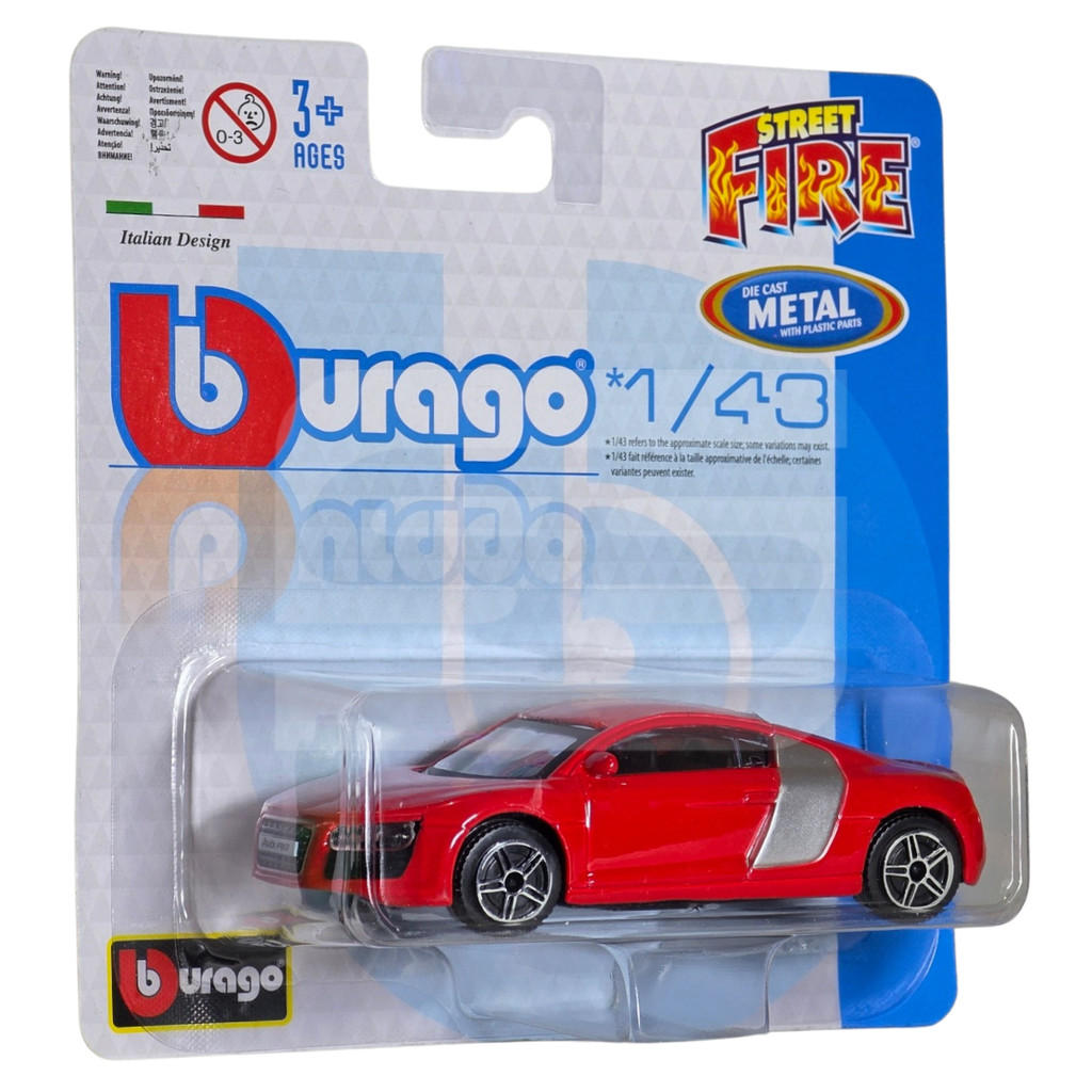 Miniatura De Ferro Audi R8 1/43 Bburago Street Fire