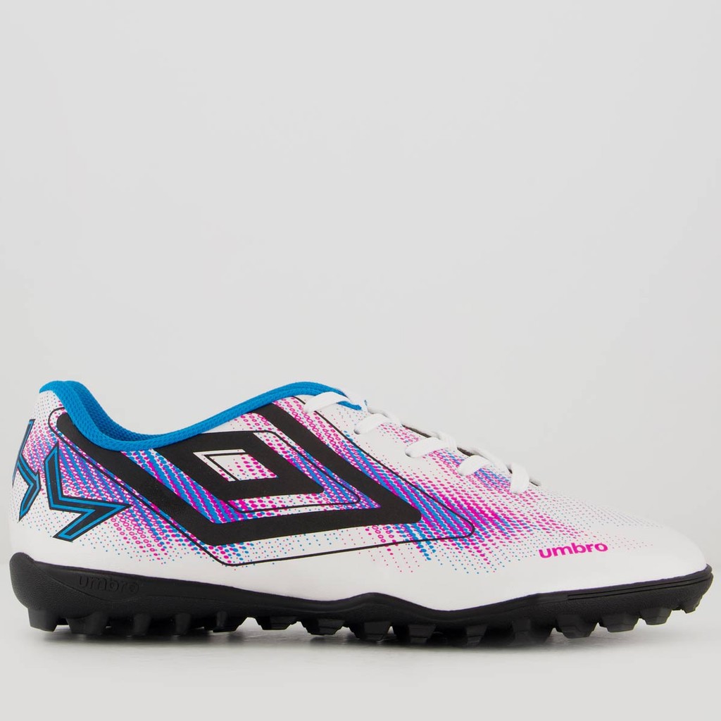 Chuteira Umbro Heatmap Society Branca e Azul - Sports & Outdoors