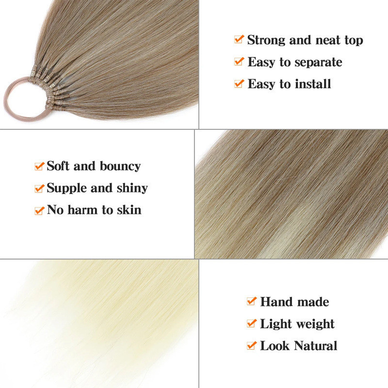24 Polegadas Longo Liso Sintético Rabo De Cavalo Extensões De Cabelo Com Faixa Elástica Resistente Ao Calor Peça Para Mulheres — imagem 2 de 2