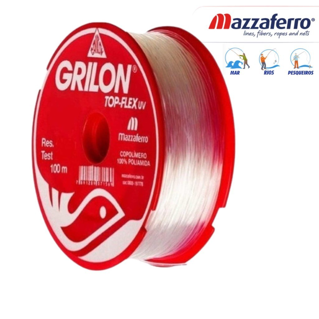 Linha Pesca Grilon Top Flex Mazzaferro 0.60 Nylon 100 Metros
