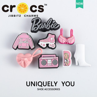 Barbie jibbitz crocs set Sapato Buckle Pink Girl Cute barbie Series Acessórios para sapatos