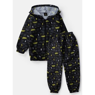 Conjunto Infantil Masculino Corta Vento com Capuz Hey Dude Preto 0538 - Torrox