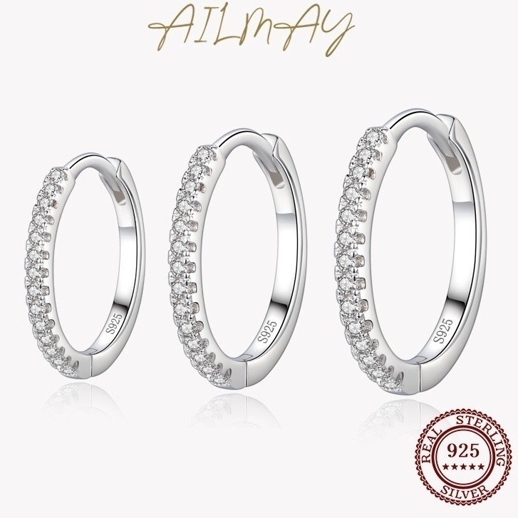 Kit 3 Pares Brinco Trio Com 3 Argolas 6mm 8mm 10 mm Feminino Cravejada Na Zircônia  Dourado Prata Fashion Top Promação