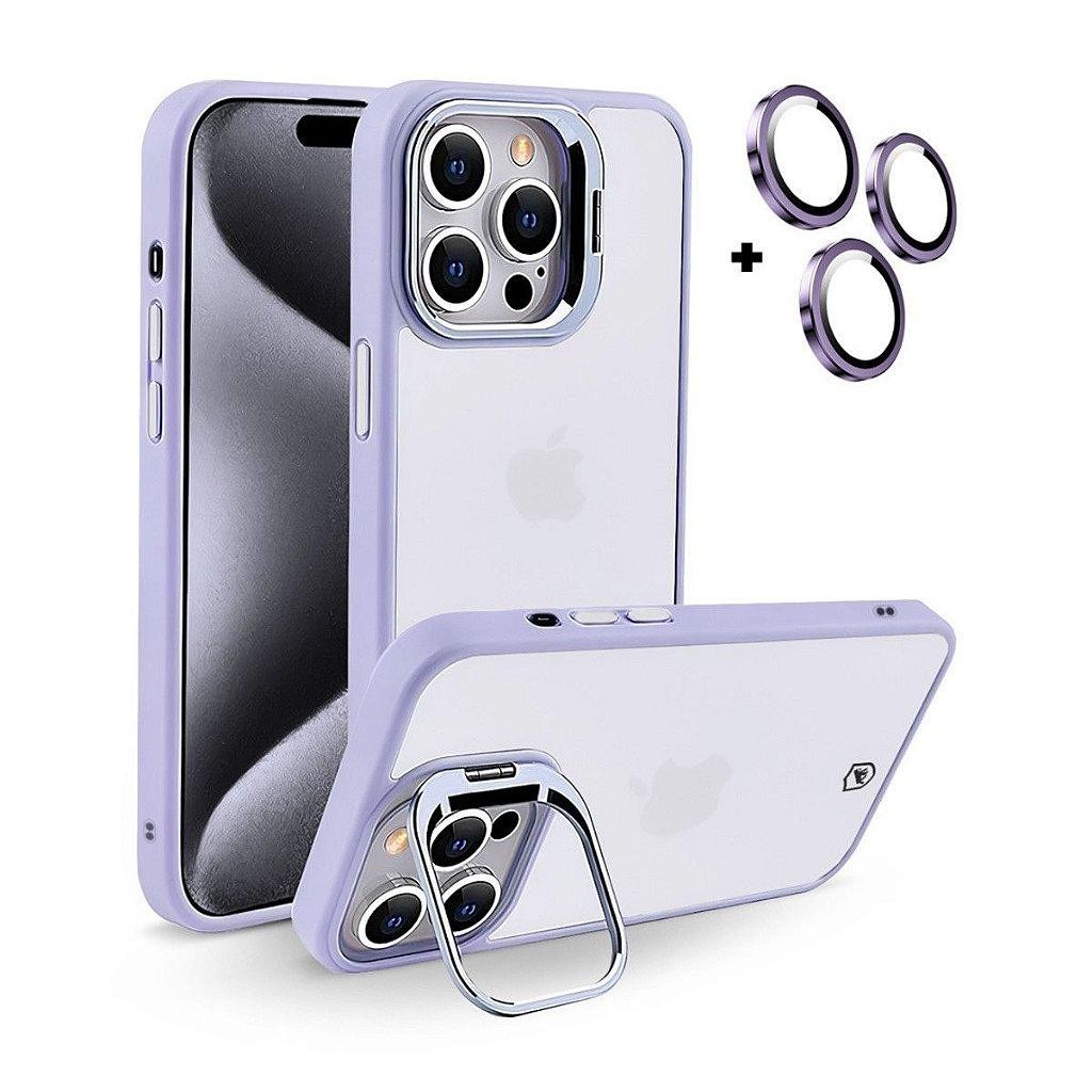 Capa case capinha com protetor de lente para iPhone 15 Pro - Gravity Lilás - Gshield em Oferta na Shopee