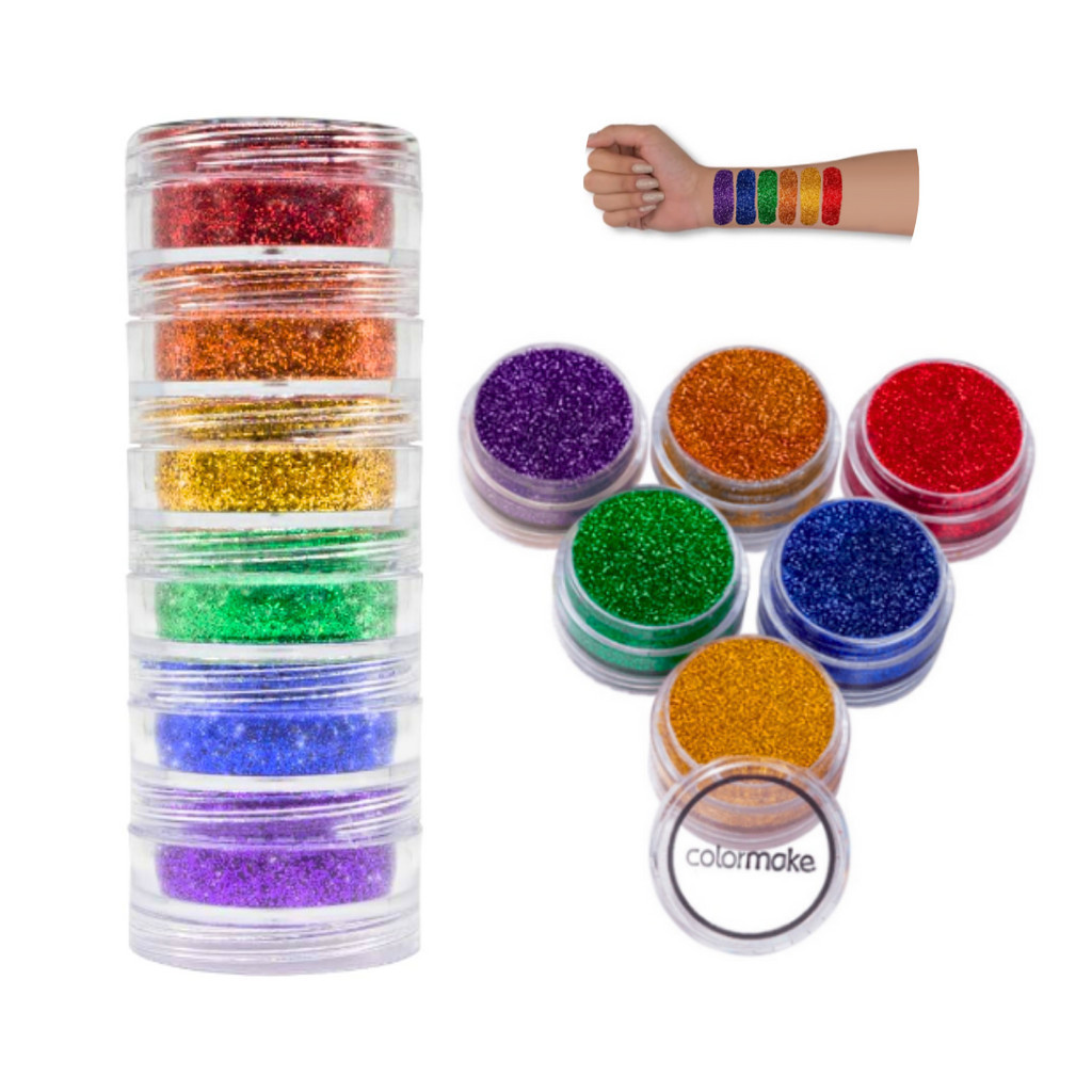 Glitter Pó Kit c/6 Cores Pride, Colormake Carnaval