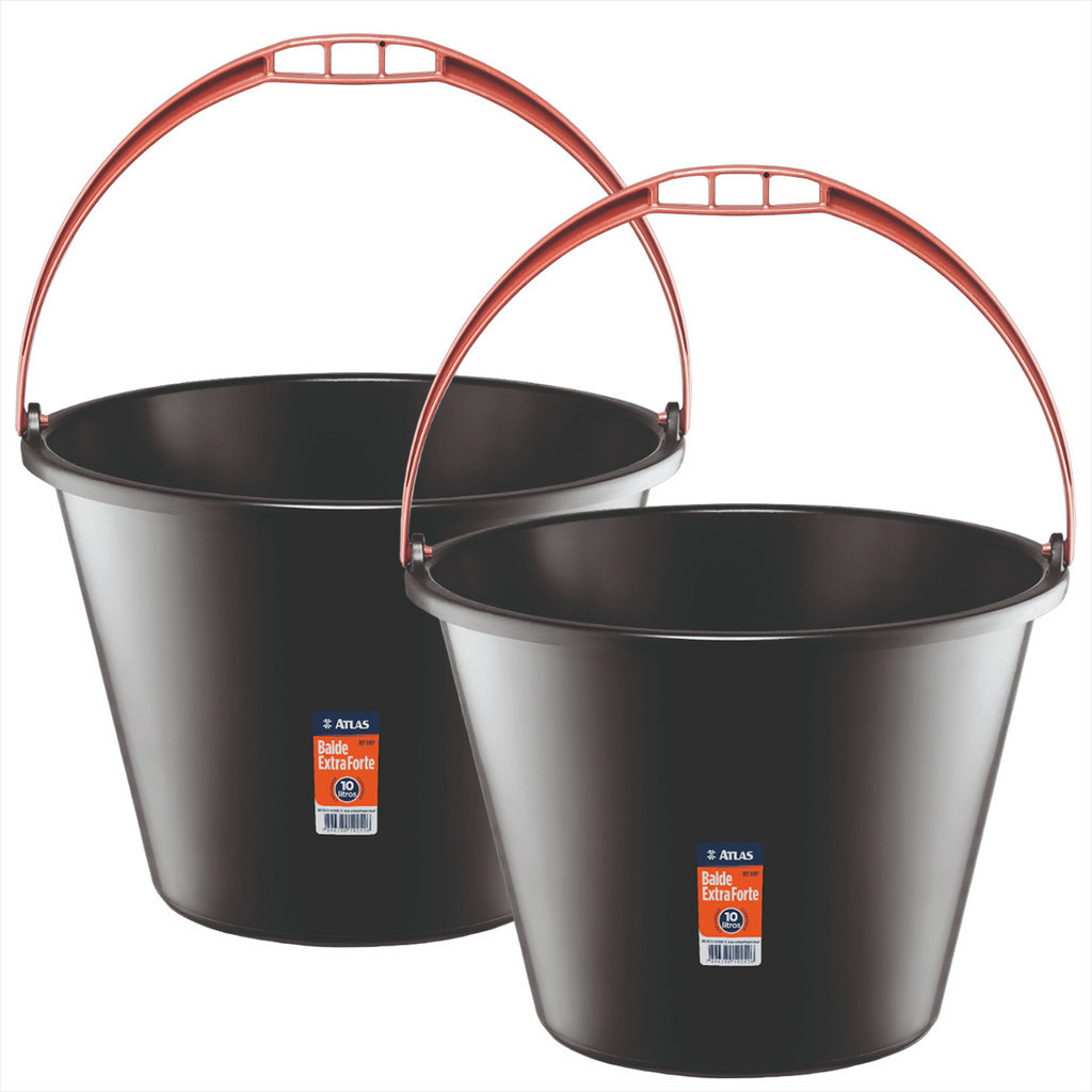 Balde Extra Forte 10 Litros Atlas - Ref 608p - 2 Unidades