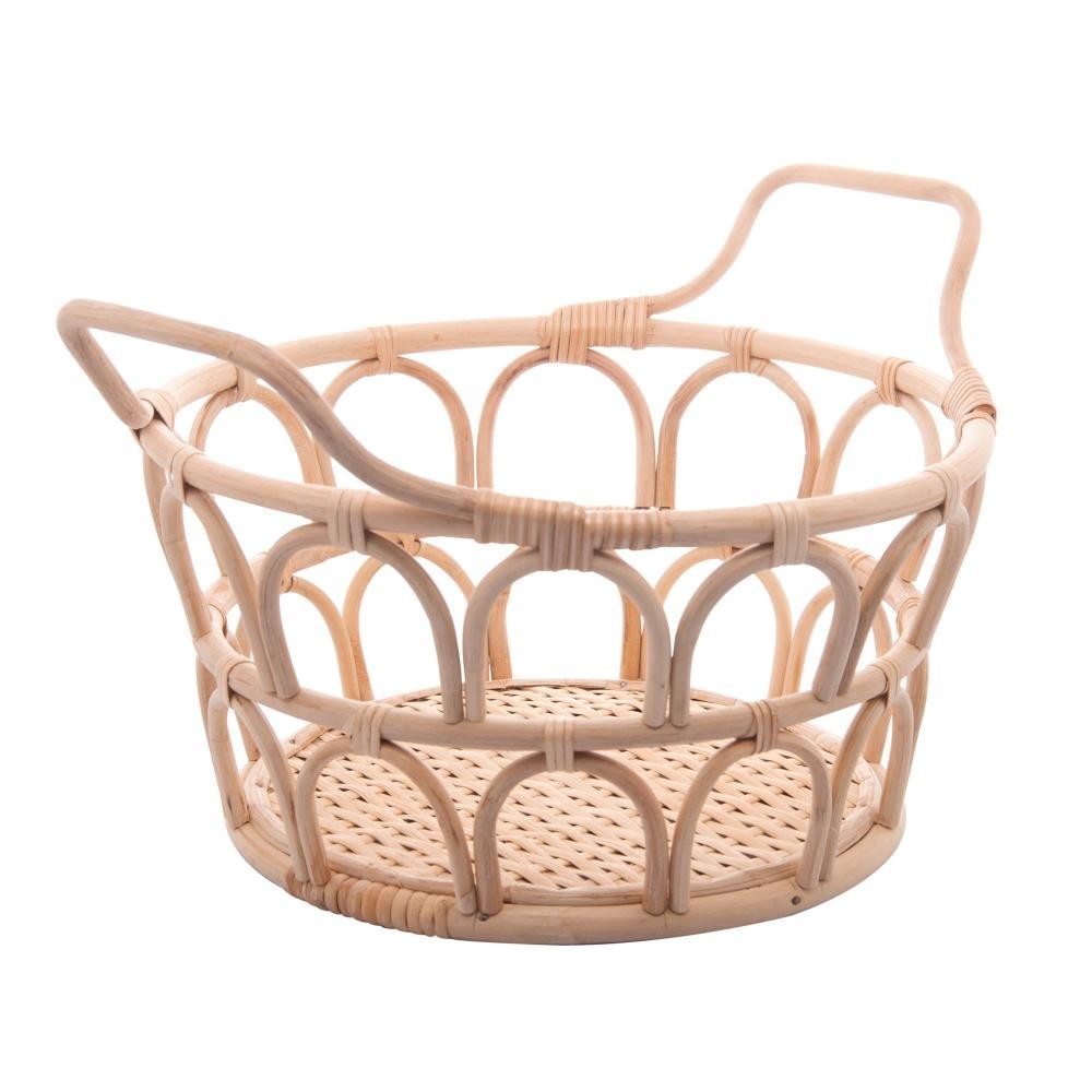 Cesto Decorativo Wolff Nature de Rattan com Alça 37cm