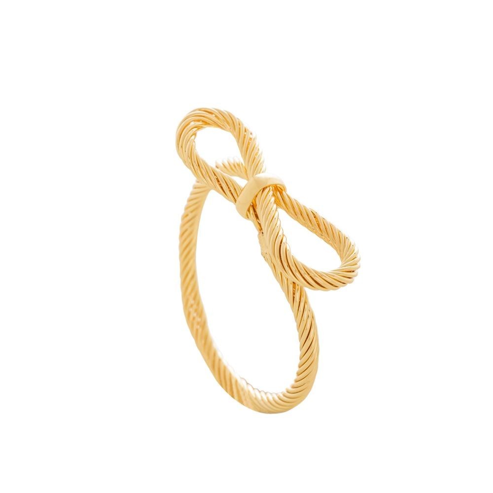 4 Anéis para Guardanapos Wolff Laço Dourado de Metal 5,5cm
