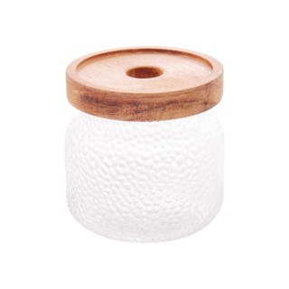 Porta Mantimento Lyor de Vidro com Tampa de Acacia 350ml