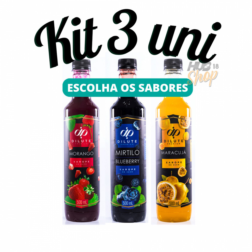 Kit 3 Xaropes Dilute para Drink Soda Italiana Gin - Escolha