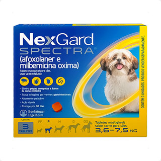 NexGard Spectra para Cães 3,6 a 7,5kg Antipulgas e Carrapatos - 3 Tabletes em Oferta na Shopee