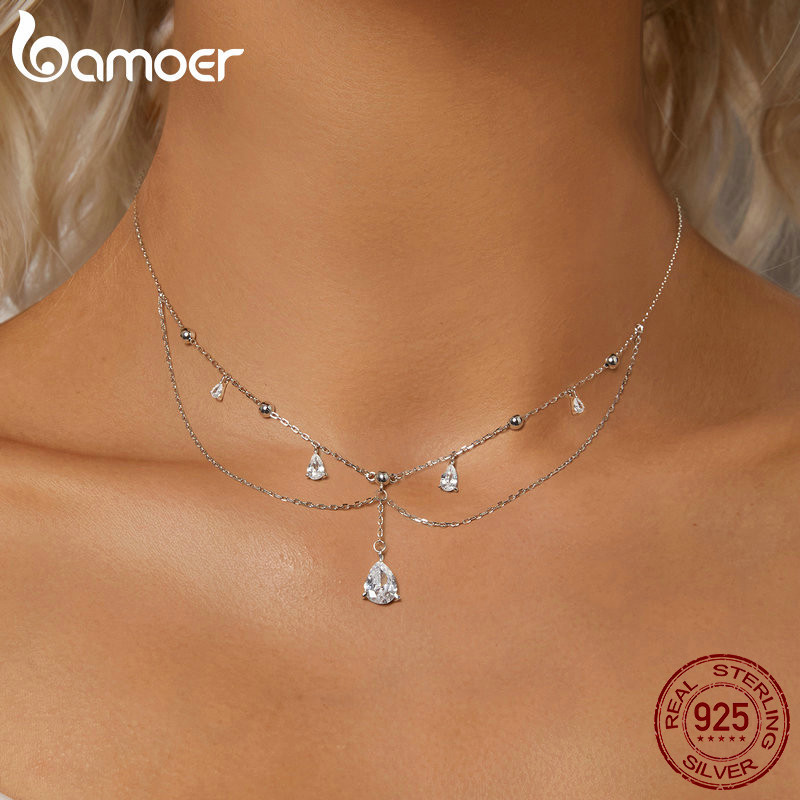 Colar De Fita Bamoer 925 Sterling Gotas Design De Jóias Para Mulheres em Oferta na Shopee