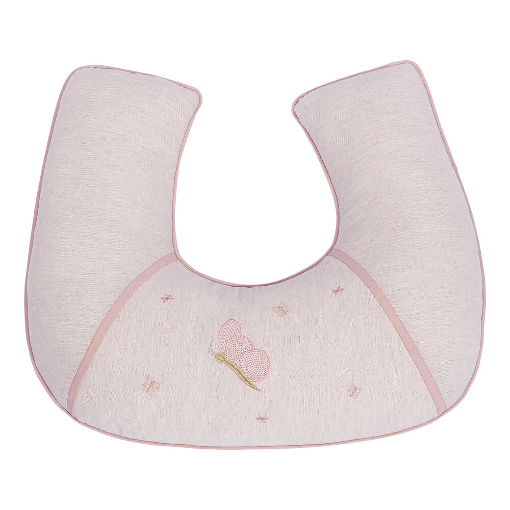 Almofada De Amamentação Bordada Florata Rose Menina 100% Algodão - 1 Peça