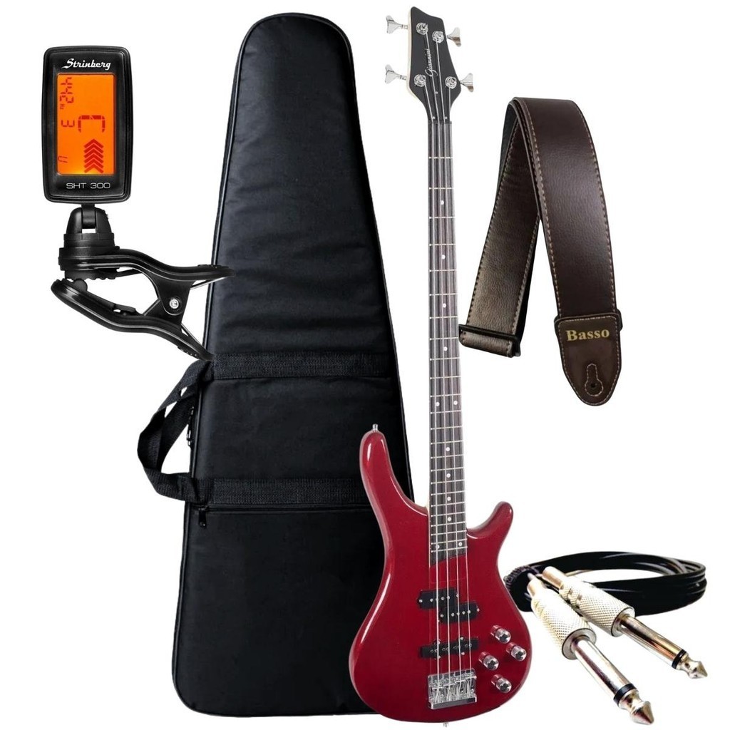 Kit Contra Baixo Giannini Gb200a Ativo 4 Cordas + Acessórios em Oferta na Shopee