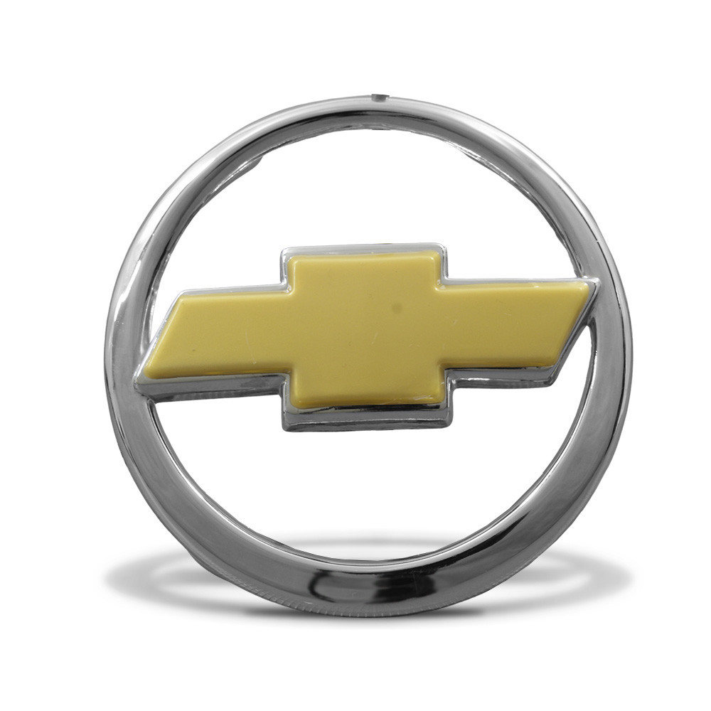 Emblema GM da Grade Dianteira Vectra 97 a 2005 Kadett 96 97 98 Cromado Gravata Dourada
