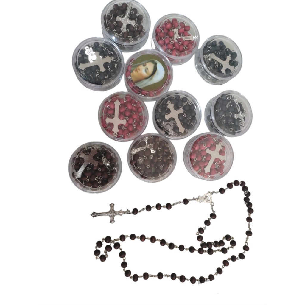 Kit 2/3/4/5/6/12 peca Terços Perfumado De Nossa Senhora aparecida/cruz envia cor misturado