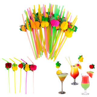 Canudos Frutas Tropicais Coloridos p/ Drink e Bebidas em Oferta na Shopee