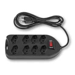 Filtro De Linha Protetor Eletrônico Com 8 Tomadas Bivolt EPE 1008+ Preto Intelbras Dupla Proteção Cabo Longo