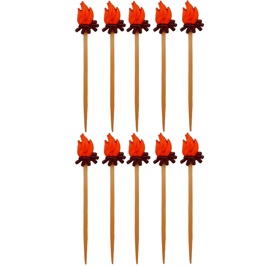 Pick Decorativo de Festa Junina - Fogueira - 9,5cm - 10 unidades - Rizzo Distribuidora