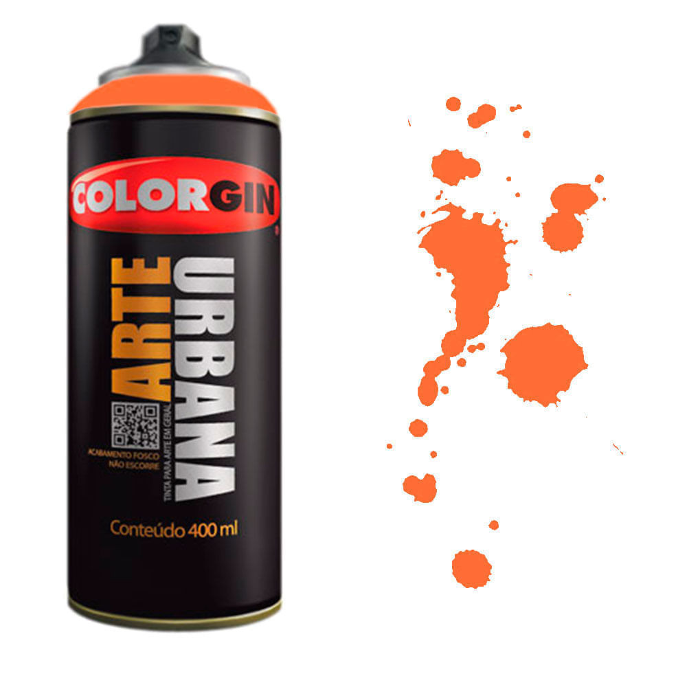 Tinta Spray Arte Urbana Colorgin 400ml 968 Laranja Marte