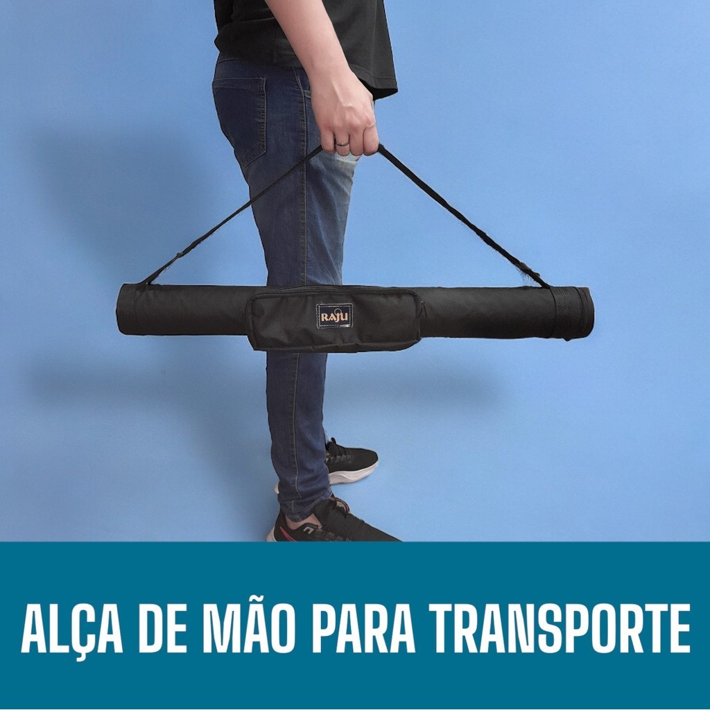 Porta Varas Raju 90cm Dobravel Preto