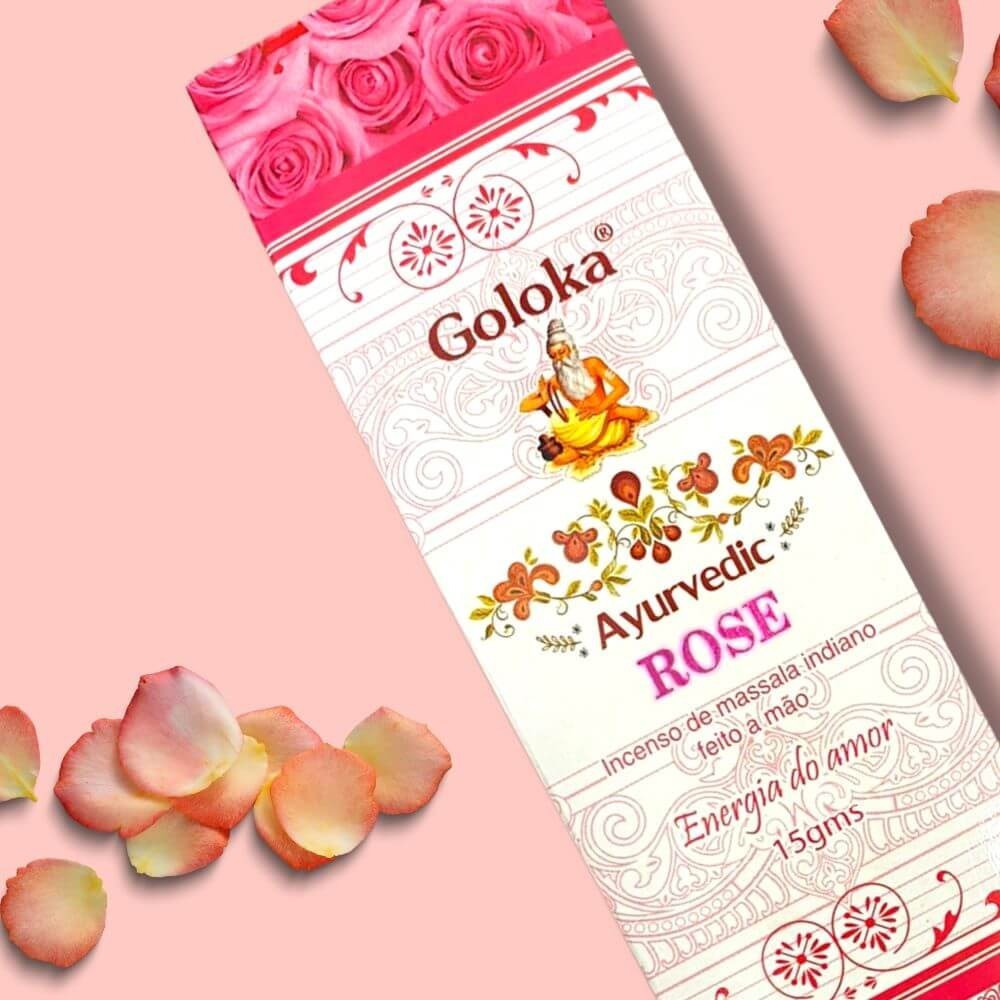 Incenso de Rosas - Incenso Indiano Goloka (Potencialize seu Amor através da meditação)