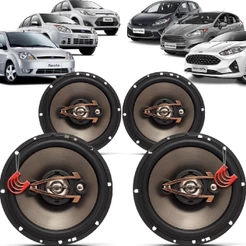 Kit Alto Falantes Dianteiros e Traseiros Ford Fiesta 2003 até 2019 - Hurricane Platino 640w