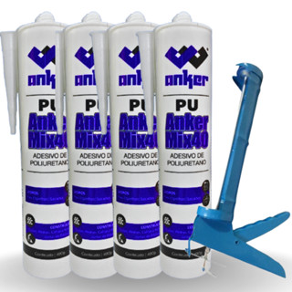 Kit 4 Pu 40 Cola Selante 340g Com Aplicador Pistola Anker Do Brasil Adesivo Branco em Oferta na Shopee