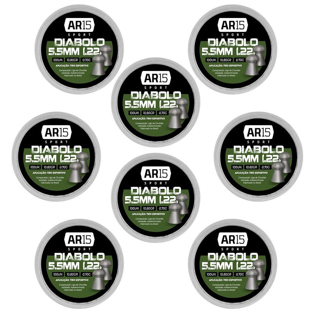 8un - CHUMBINHO AR15 DIABOLO 5,5MM 100UN 10,80GR em Oferta na Shopee