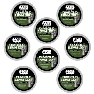 8un - CHUMBINHO AR15 DIABOLO 5,5MM 100UN 10,80GR em Oferta na Shopee