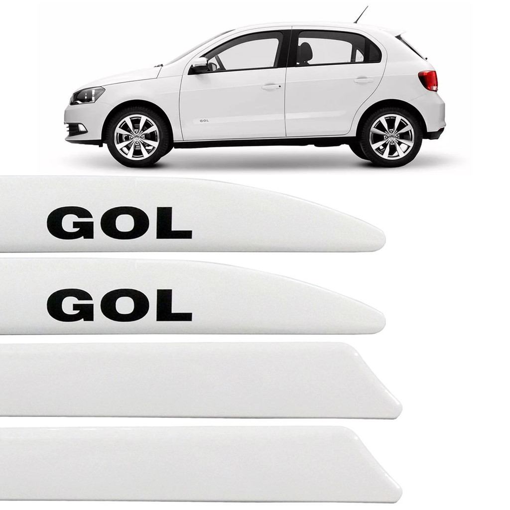 Jogo Friso Lateral Gol G7 2016 Até 2018 Modelo Facão Branco Cristal