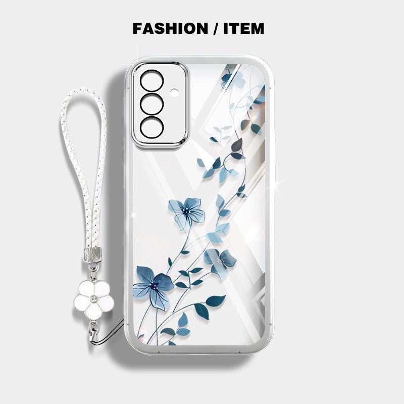 Para Samsung Galaxy A17 A56 A36 A26 A16 A55 A35 A25 A15 A54 A34 A14 A13 5G 4G A24 A04S 4G Flor Videira Plantas Com Pendu