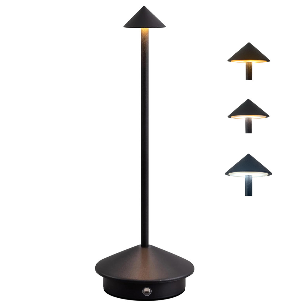 Luminaria de Mesa 3 Tons LED USB Recarregavel Controle de Intensidade Abajur Touch Quarto Cabeceira Enfeite Decorativo