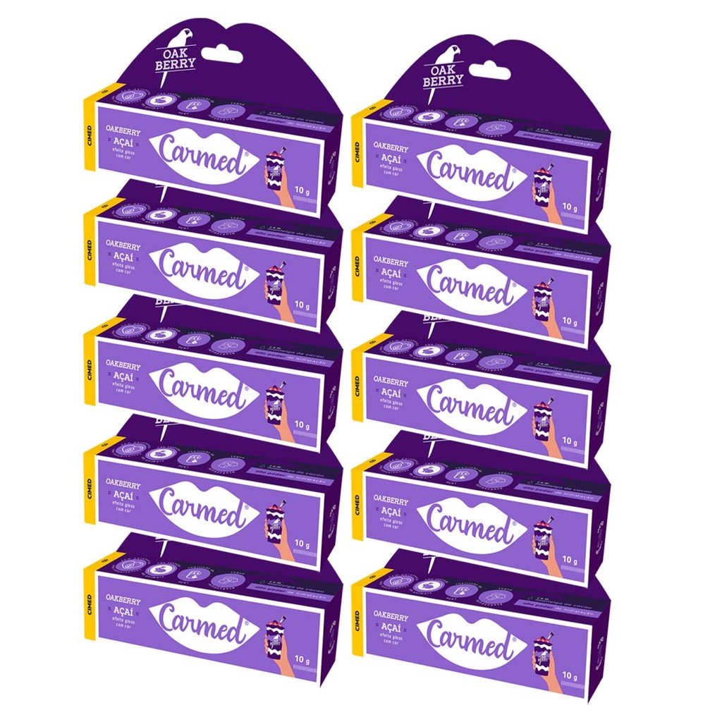 Kit 10 und Hidratante Labial Carmed Açai Oakberry 10g em Oferta na Shopee