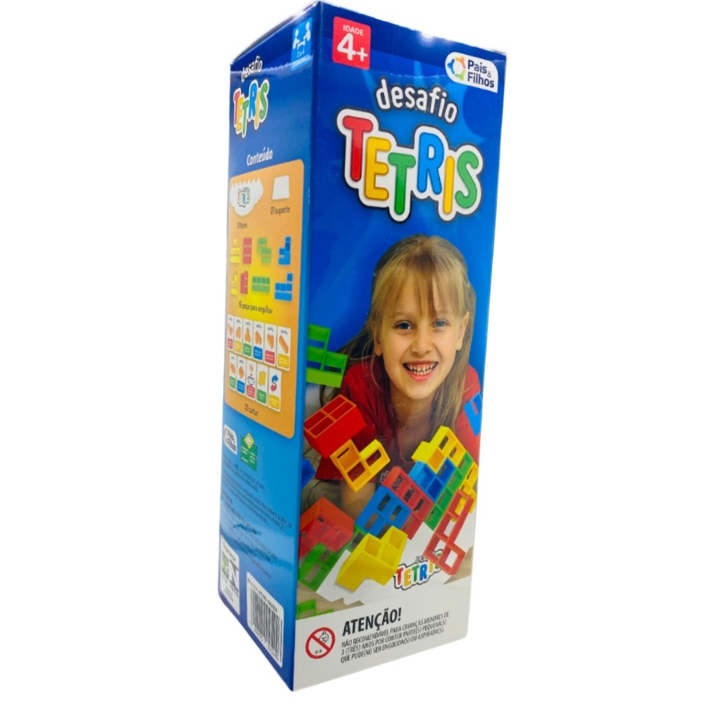 JOGO DESAFIO TETRIS PAIS E FILHOS 16 PEÇAS BRINQUEDOS EQUILÍBRIO CAI NÃO TORRE TABULEIRO 22 CARTAS em Oferta na Shopee