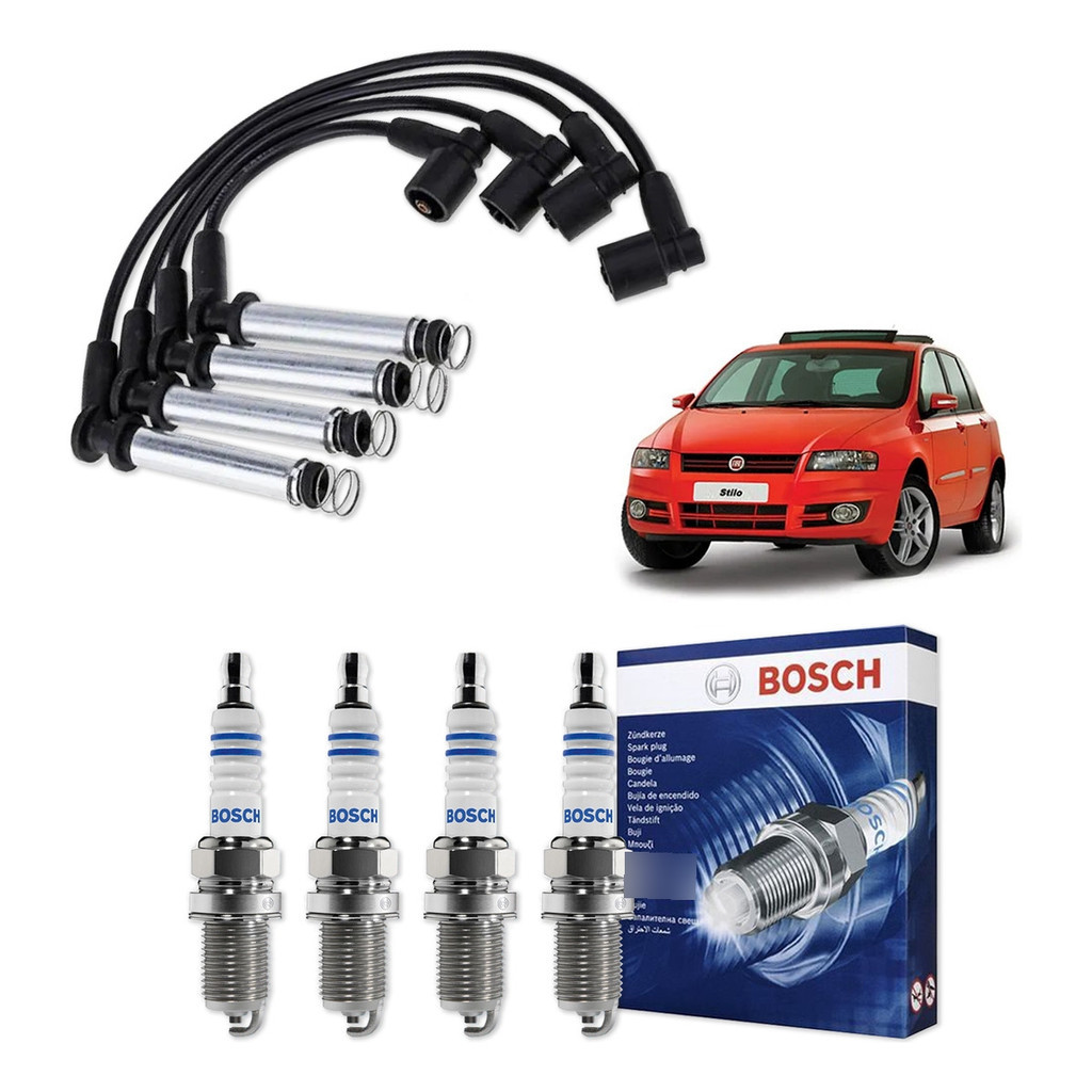 Kit Cabo E Vela de Ignição Original Bosch Fiat Stilo 1.8 MPI 8V Flex 2005 A 2010 em Oferta na Shopee