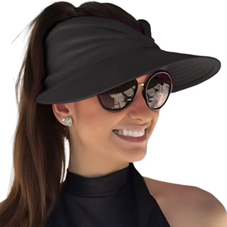 Viseira de Praia Turbante Elegante Proteção Solar UV Esporte Clube Piscina Chapeu de Praia Feminino em Oferta na Shopee