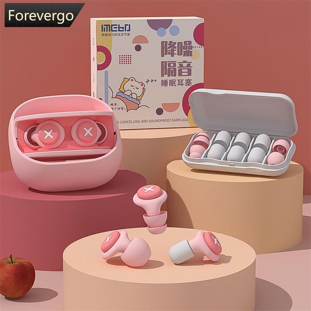 FOREVERGO Tampões Auditivos Em Silicone Profissionais À Prova De Som Redução De Ruído Anti-Com Esponja Macia D8T8