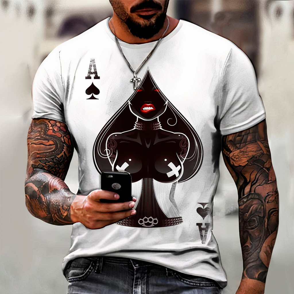 Camisa Camiseta CARTA BARALHO REF 005 em Oferta na Shopee