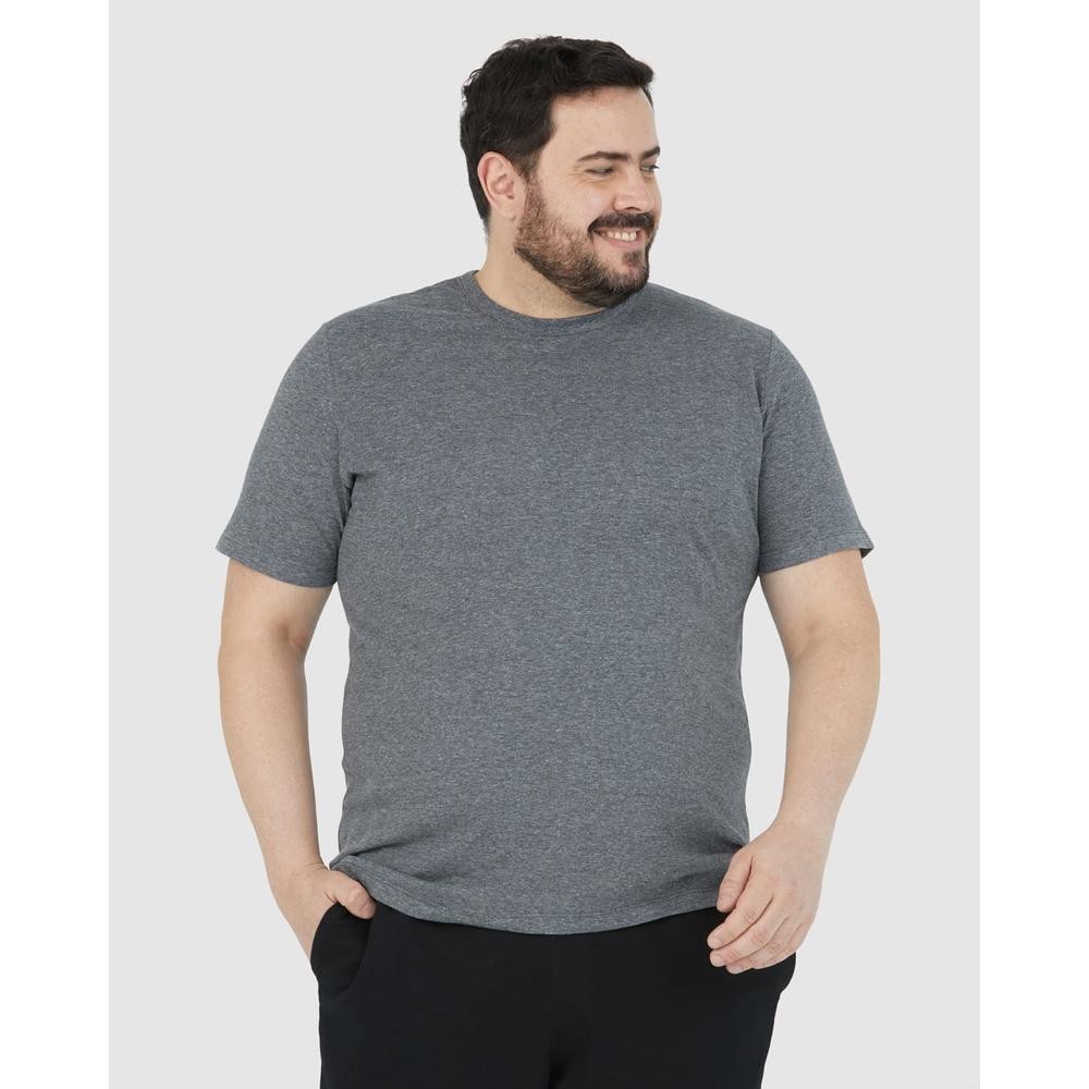 Camiseta Básica Masculina Plus Size Decote Redondo Em Algodão em Oferta na Shopee
