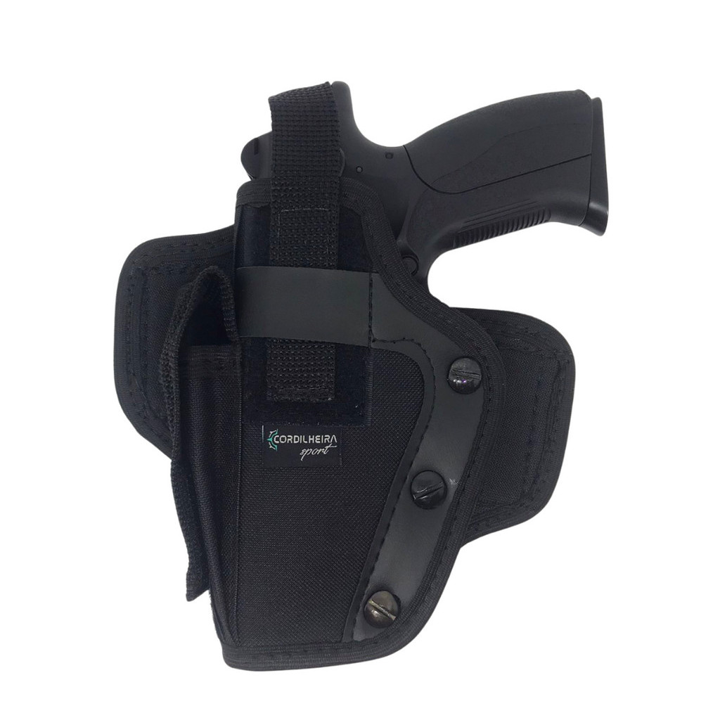 Coldre Canhoto (Lado Esquerdo) Panqueca Parafuso c/ Porta Magazine - Preto - Militar Tático em Oferta na Shopee