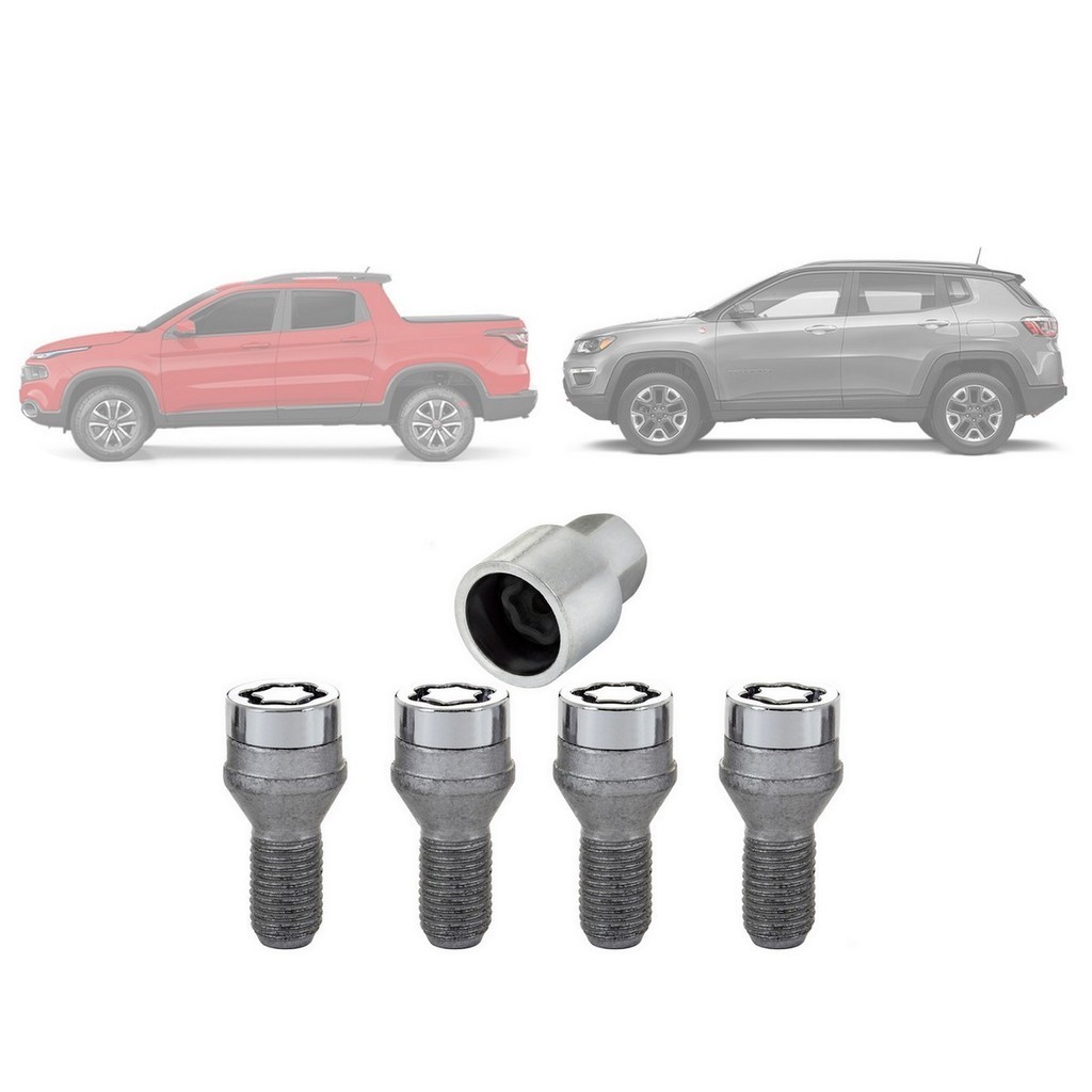 KIT PORCA PARAFUSO TRAVA ANTIFURTO RODAS MCGARD PARA JEEP FIAT