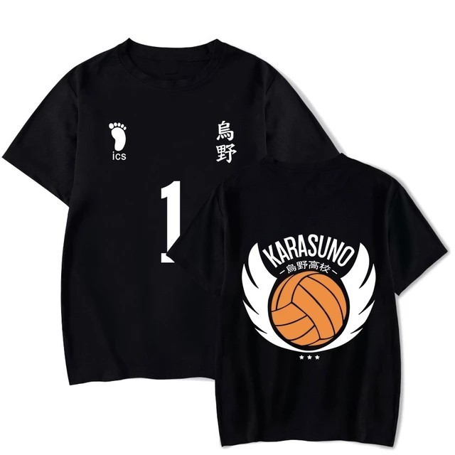 Camisa Volêi Anime Haikyuu! Esporte Masculina Feminina Preto