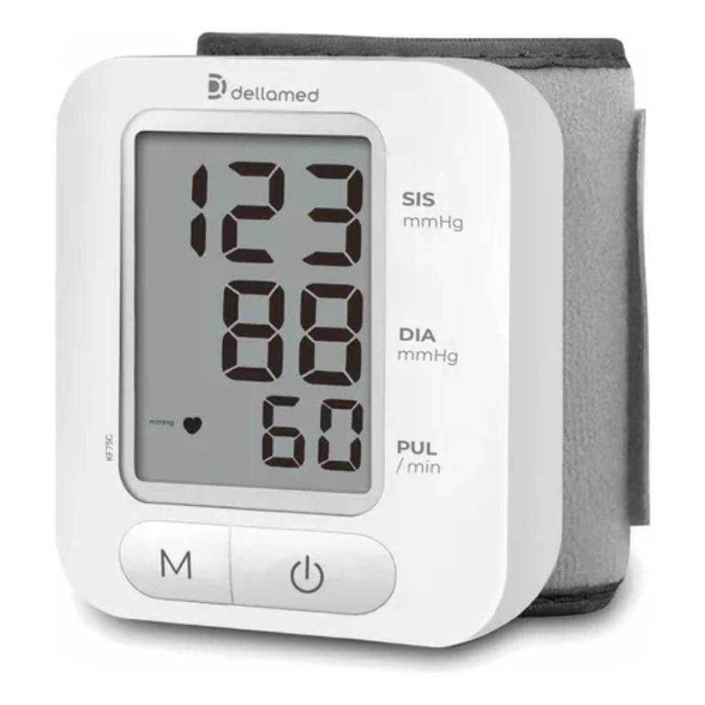 Aparelho Medidor De Pressão Arterial Para Pulso Sensor Digital Automático Memória Kf-75C Dellamed em Oferta na Shopee