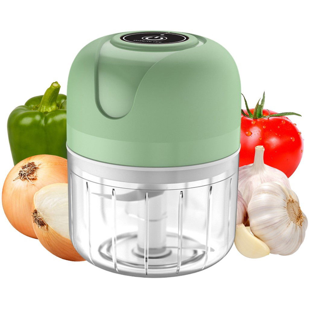 Mini Processador Triturador Sem Fio Elétrico De Alimentos Para Legumes Alho 3 Lâminas 250ML