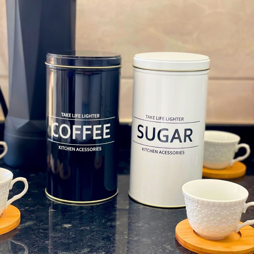 Lata De Mantimentos Porta Condimentos Herméticos Coffee Sugar Cookies Utensílios Jogo De Mantimentos Casa Cozinha Decora